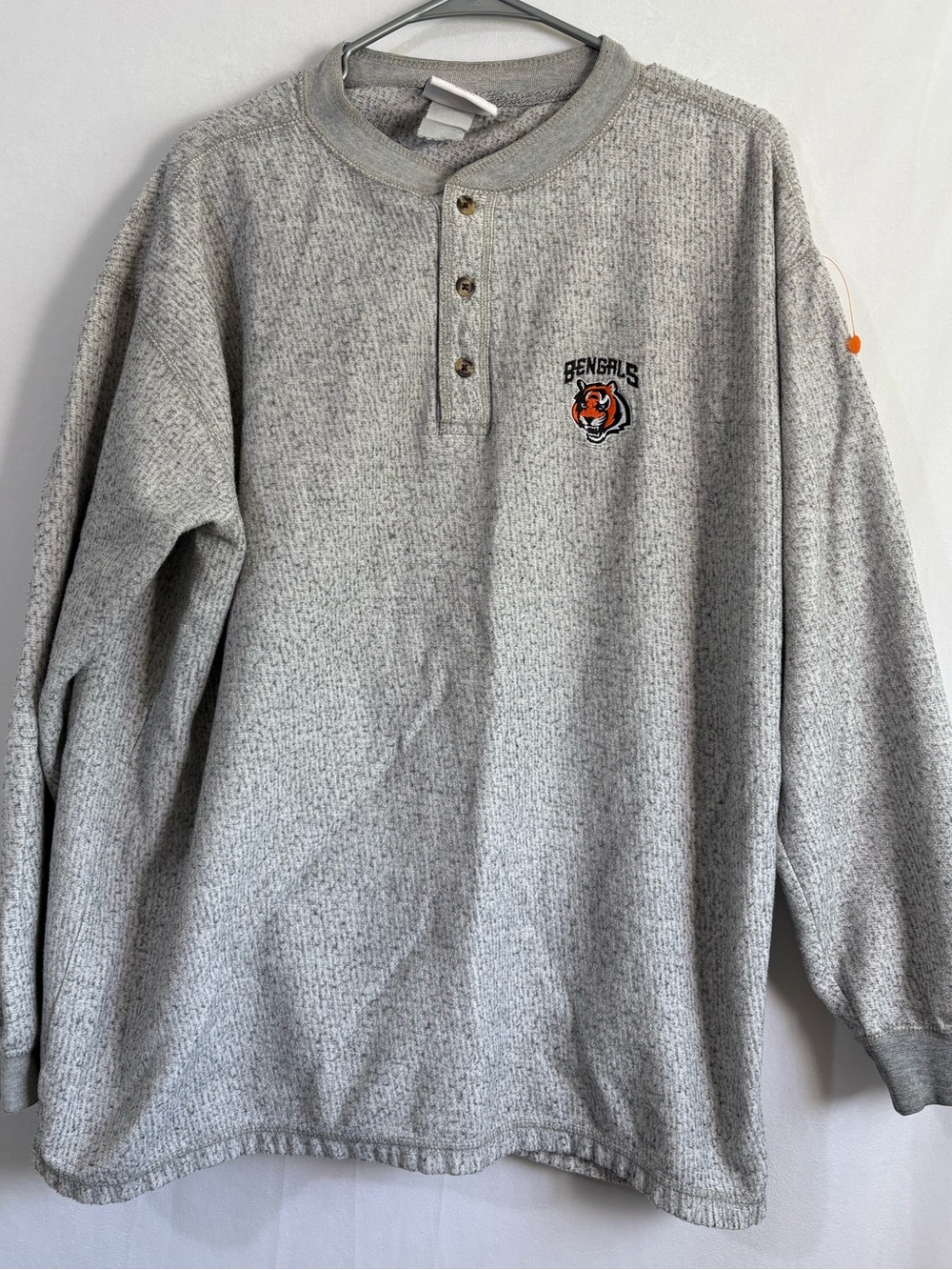 NFL Bengals Gray Henley Sweatshirt XL football